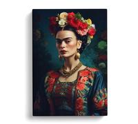 Frida Kahlo Digital Art No.2 Canvas Print | Gallery Wrapped 30mm Frame Wall Art | 30x20 inches | Ready to Hang | Contemporary Picture | Living Room Bedroom Lounge Office