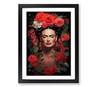 Frida Kahlo Digital Framed Wall Art Print A2 Black