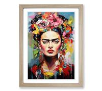 Frida Kahlo Expressionism Framed Print | A2 Oak Framed Wall Art | Ready to Hang | Eclectic Historical Picture | Living Room Bedroom Lounge Office