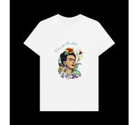 Frida Kahlo Flowers White T-Shirt Frida Kahlo White XL