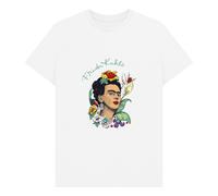 Frida Kahlo Flowers White T-Shirt | Size: Small Frida Kahlo White S