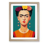 Frida Kahlo Framed Wall Art Print A2 Oak