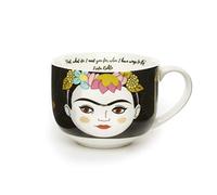 Frida Kahlo Kikkerland Ceramic Mug 355ml Cylindrical Hot Drink Reusable Casual Art - Frida Kahlo Artistic Illustration, Inspirational Quote