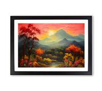 Frida Kahlo Landscape Framed Print | A2 Black Framed Wall Art | Ready to Hang | Modern Nature Picture | Living Room Bedroom Lounge Office