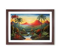 Frida Kahlo Landscape Framed Wall Art Print A2 Walnut