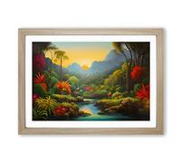 Frida Kahlo Landscape No.2 Framed Print | A2 Oak Framed Wall Art | Ready to Hang | Modern Nature Picture | Living Room Bedroom Lounge Office