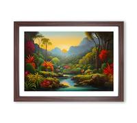 Frida Kahlo Landscape No.2 Framed Print | A2 Walnut Framed Wall Art | Ready to Hang | Modern Nature Picture | Living Room Bedroom Lounge Office