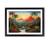 Frida Kahlo Landscape No.3 Framed Print | A2 Black Framed Wall Art | Ready to Hang | Modern Nature Picture | Living Room Bedroom Lounge Office