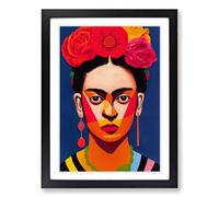 Frida Kahlo Modern Art Framed Wall Art Print A2 Black