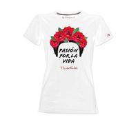 Frida Kahlo Official Womens T-Shirt Pasiòn por la vida - White - XL