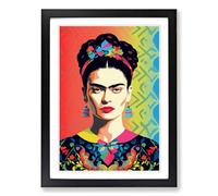Frida Kahlo Op Framed Wall Art Print A2 Black