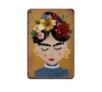 Frida Kahlo Poster Print Retro Poster Metal Tin Sign Chic Art Retro Iron Painting Bar People Cave Cafe Family Garage Poster Wall Decoration 8x12inch(20x30cm)