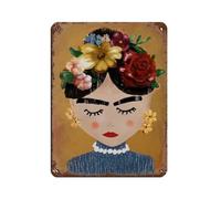 Frida Kahlo Poster Print Retro Poster Metal Tin Sign Chic Art Retro Iron Painting Bar People Cave Cafe Family Garage Poster Wall Decoration 12x16inch(30x40cm)