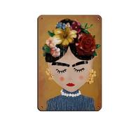 Frida Kahlo Poster Print Retro Poster Metal Tin Sign Chic Art Retro Iron Painting Bar People Cave Cafe Family Garage Poster Wall Decoration 8x12inch(20x30cm)