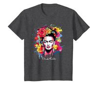 Frida Kahlo - Variety of Items T-Shirt, Youth, Dark Heather Grey, Large