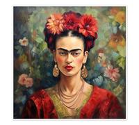 Frida Kahlo Vintage Poster by Mark Ashkenazi 30 x 30 cm Red Wall art Wall decor