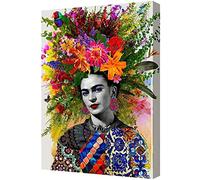 Frida Kahlo with Flower on The Head Canvas Painting Artwork No Ready to Hang Poster and Print on Wall Decor for Home Bedroom Picture Bathroom,Frameless,60×80cm