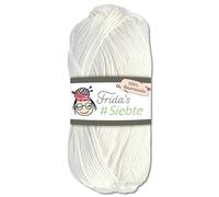 Frida's 50g #Seventh Egyptian Cotton Yarn Knitting Crochet Wool 43 Colours (1201 | Cream)