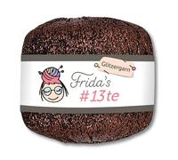 Frida's Wollhaus 25g #13te Glitter Yarn, Crochet and Knitting Effect Wool, Metallic, 18 Colours (1354 | Dark Brown)