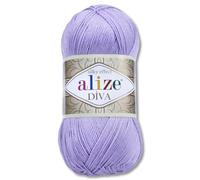 Frida's Wollhaus Alize, 100 g Diva Wool for Knitting and Crochet, Microfiber, 64 Colors (158 | Lavender)