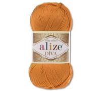 Frida's Wollhaus Alize 100 g Diva Wool Knitting Crochet Microfibre 64 Colours (120 | Carrot)