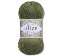 Frida's Wollhaus Alize 100 g Diva Wool Knitting Crochet Microfibre 64 Colours (273 | Forest Green)