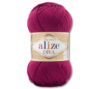 Frida's Wollhaus Alize 100 g Diva Wool Knitting Crochet Microfibre 64 Colours (326 | Fuchsia)