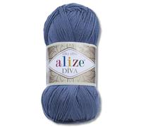 Frida's Wollhaus Alize 100 g Diva Wool Knitting Crochet Microfibre 64 Colours (353 | Dark Blue)