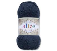 Frida's Wollhaus Alize 100 g Diva Wool Knitting Crochet Microfibre 64 Colours (361 | Navy Blue)