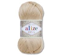 Frida's Wollhaus Alize 100 g Diva Wool Knitting Crochet Microfibre 64 Colours (368 | Beige)