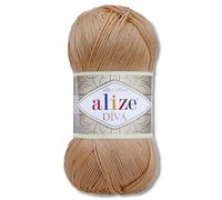 Frida's Wollhaus Alize 100 g Diva Wool Knitting Crochet Microfibre 64 Colours (369 | Caramel)