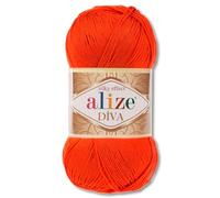 Frida's Wollhaus Alize 100 g Diva Wool Knitting Crochet Microfibre 64 Colours (37 | Orange)