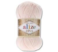 Frida's Wollhaus Alize 100 g Diva Wool Knitting Crochet Microfibre 64 Colours (382 | Antique Pink)