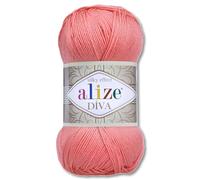 Frida's Wollhaus Alize 100 g Diva Wool Knitting Crochet Microfibre 64 Colours (619 | Coral)
