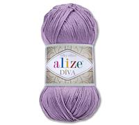 Frida's Wollhaus Alize 100 g Diva Wool Knitting Crochet Microfibre 64 Colours (622 | Purple)