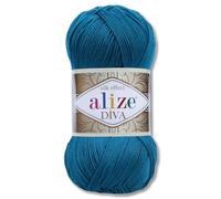 Frida's Wollhaus Alize 100 g Diva Wool Knitting Crochet Microfibre 64 Colours (646 | Petrol)