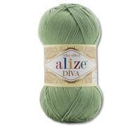 Frida's Wollhaus Alize 100 g Diva Wool Knitting Crochet Microfibre 64 Colours (852 | Camouflage Green)