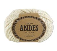Frida's Wollhaus Drops 100 g Andes Knitting Crochet Wool Alpaca Virgin Wool Alpaca Yarn 28 Colours (0100 | Natural | Solid Colour)