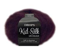 Frida's Wollhaus Drops 25 g Kid-Silk Mohair & Silk Lace Yarn Fluffy 47 Colours (16 | Dark Purple)