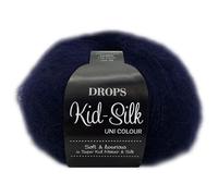 Frida's Wollhaus Drops 25 g Kid-Silk Mohair & Silk Lace Yarn Running Thread Fluffy 47 Colors (28 | Navy Blue)