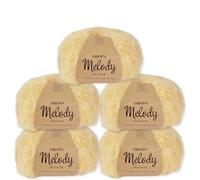 Frida's Wollhaus Drops 5 x 50 g Melody Knitting Crochet Alpaca Virgin Wool Alpaca Super Soft 23 Colours (14 | Vanilla)