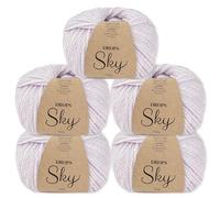 Frida's Wollhaus Drops 5 x 50 g Sky Knitting Crochet Alpaca Virgin Wool Alpaca Super Soft 31 Colours (28 | Delicate Orchid Mix)