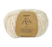 Frida's Wollhaus Drops 50 g Air Knitting Crochet Alpaca Virgin Wool Alpaca Super Soft 50 Colours (02 | Wheat Mix)