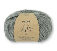 Frida's Wollhaus Drops 50 g Air Knitting Crochet Alpaca Virgin Wool Alpaca Super Soft 50 Colours (04 | Medium Grey Mix)