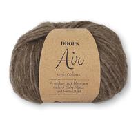 Frida's Wollhaus Drops 50 g Air Knitting Crochet Alpaca Virgin Wool Alpaca Super Soft 50 Colours (05 | Brown Mix)