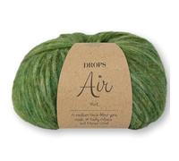 Frida's Wollhaus Drops 50 g Air Knitting Crochet Alpaca Virgin Wool Alpaca Super Soft 50 Colours (12 | Moss Green Mix)