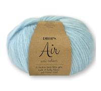 Frida's Wollhaus Drops 50 g Air Knitting Crochet Alpaca Virgin Wool Alpaca Super Soft 50 Colours (18 | Morning Mist Plain)