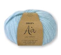 Frida's Wollhaus Drops 50 g Air Knitting Crochet Alpaca Virgin Wool Alpaca Super Soft 50 Colours (36 | Light Blue Mix)