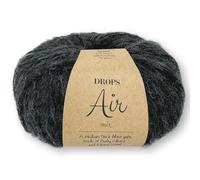 Frida's Wollhaus Drops 50 g Air Knitting Crochet Alpaca Wool Alpaca Super Soft 50 Colours (06 | Charcoal Mix)