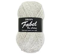 Frida's Wollhaus Drops 50 g Fabel Sock Wool Virgin Wool Superwash Yarn Knitting Crochet 45 Colours (114 | Light Pearl Grey)